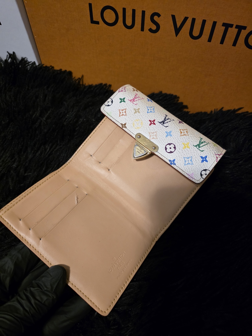 Authentic Louis Vuitton White Multicolor Monogram Wallet - Picture 9 of 16